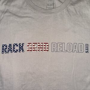 5.11 Tactical T Shirt Rack Send Reload US FLAG Size Large Grey